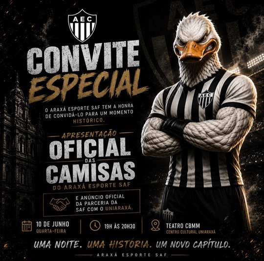 Araxá Esporte fará apresentação oficial das novas camisas na quarta-feira, 10 de junho